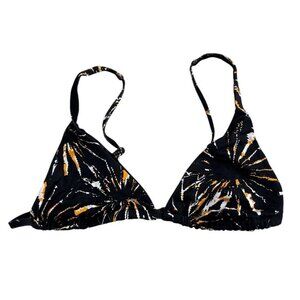Demi Moore X Andie The Tropez String Bikini Top Black Burst NWT